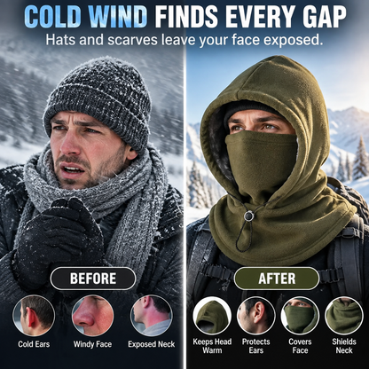 ❄️ 53% OFF! 🧣 3-in-1 Winter Fleece Hooded Neck Warmer – Stay Warm from Head to Neck! 🔥
