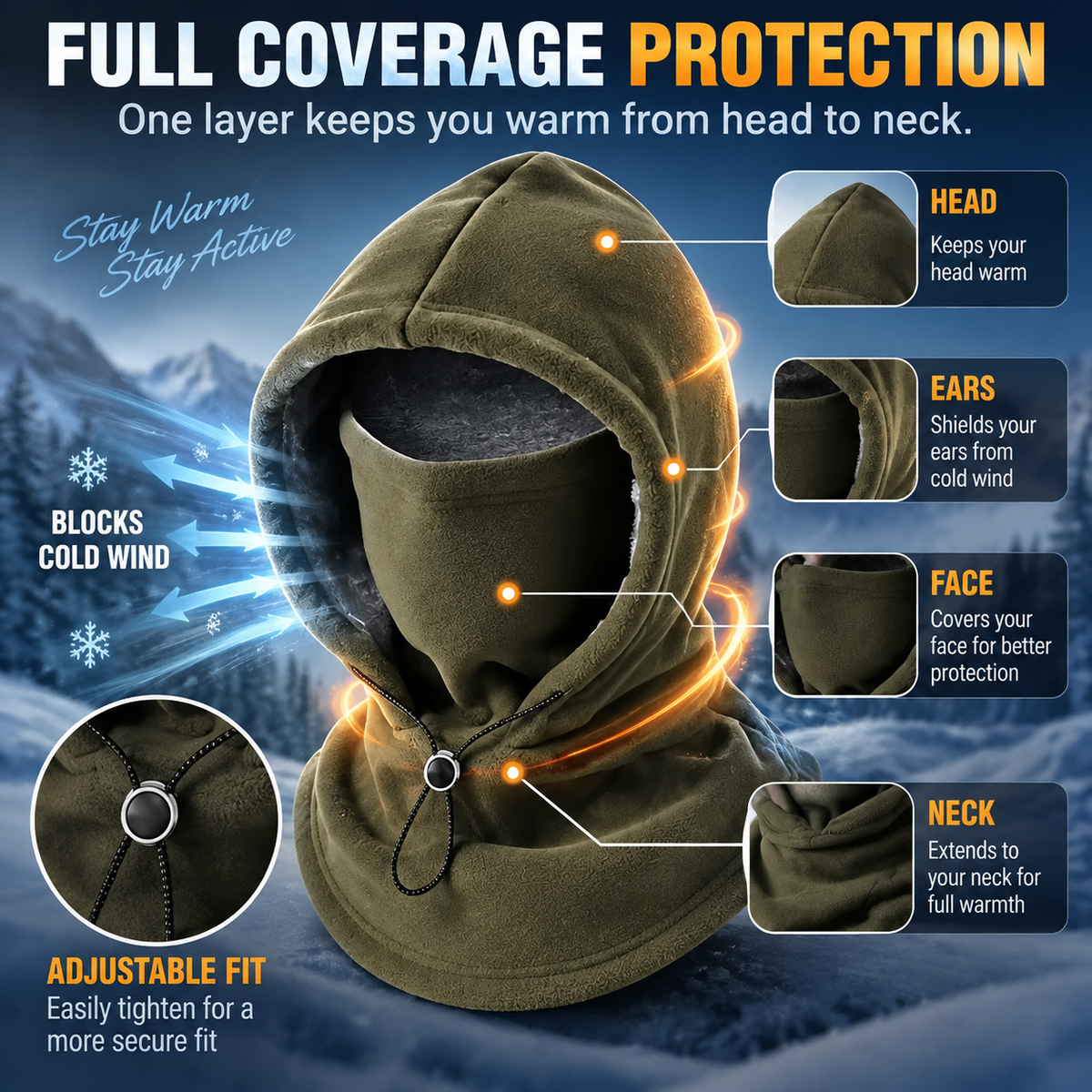 ❄️ 53% OFF! 🧣 3-in-1 Winter Fleece Hooded Neck Warmer – Stay Warm from Head to Neck! 🔥