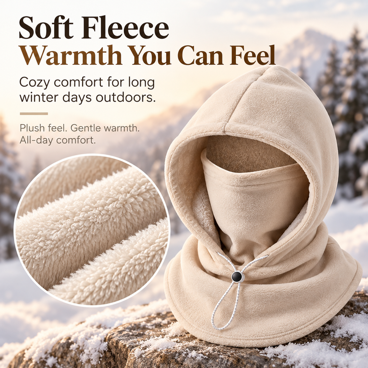 ❄️ 53% OFF! 🧣 3-in-1 Winter Fleece Hooded Neck Warmer – Stay Warm from Head to Neck! 🔥
